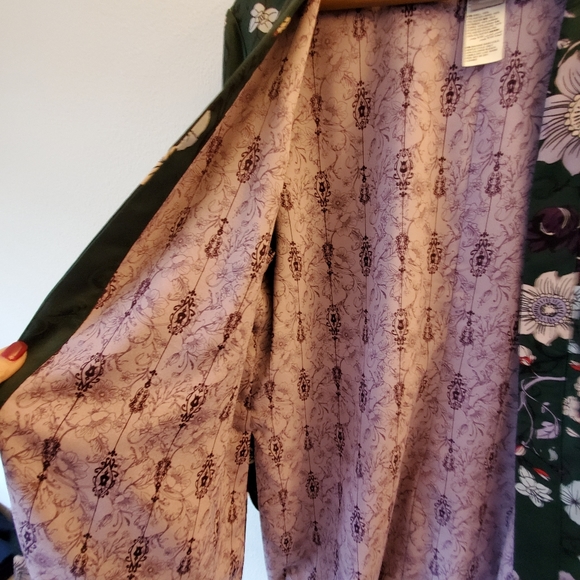 Chico's Dark Green Floral Kimono Jacket Size 3 NWOT - Picture 5 of 11